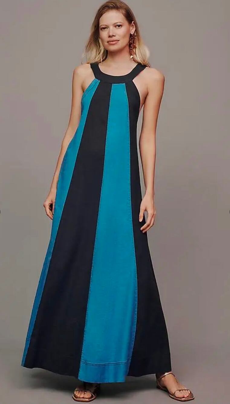 NWT Maeve by Anthropologie The Ami Linen Halter Maxi Dress. Size S. Retails $188